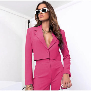 Pia Cropped Blazer and Pants Suit