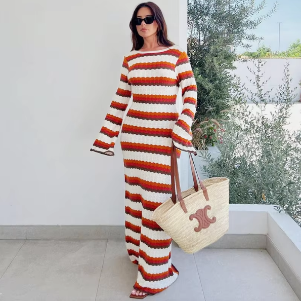 Alona Striped Maxi Dress